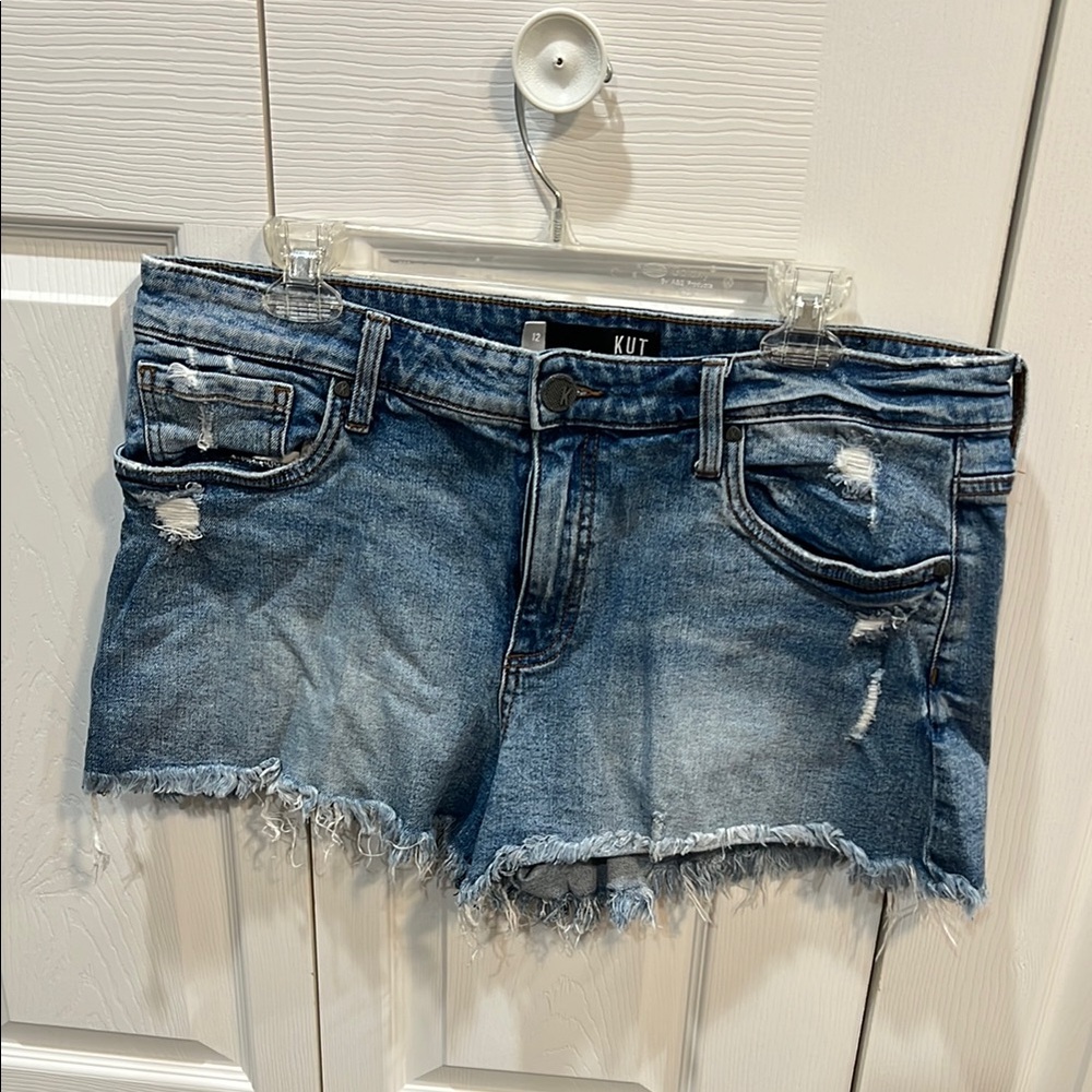 Kut from the Kloth Blue Distressed Jean Shorts